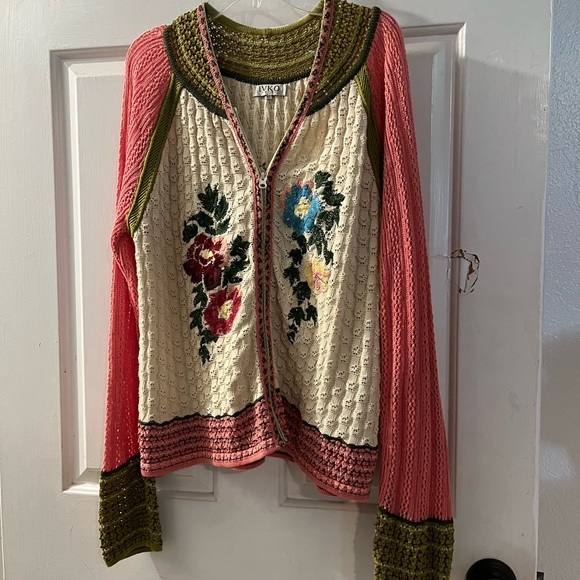 IVKO Sweaters - Colorful Floral Knit Cardigan